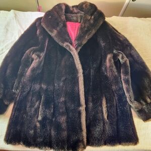 Elegant Dark Brown Faux Fur Teddy Jacket